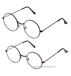 SIPU Classic Round Metal Clear Lens Glasses Frame Women Men Eyeglasses
