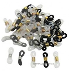 100 Pcs Eyeglass Chain Ends Anti-Slip Ends Retainer Eyeglass Strap Holder Loop Rubber Connectors for Eyeglass Chain