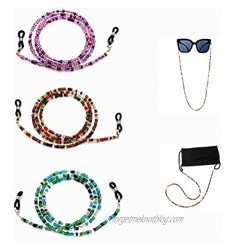 3 PCS Bead Eyeglass Chain for Women Lanyard Sunglasses Holder for Glasses Retainer Eyewear Retainer Strap Necklace for glasses hanging (3 PCS  Mix color A)
