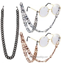 3 Pieces Acrylic Eyeglass Chain Sunglasses Chains Twist Link Eyewear Lanyards