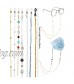 9 Pieces Beaded Eyeglass Chains Metal Sunglasses Strap Eyeglass Strap Holder Around Neck Eyeglass Chains Cords Necklace Strap Eyewear Retainer Strap Face Covering Clip Holder Chains for Women