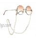 Cathercing Fashion Sunglasses Eyeglass Chains Necklace Shell Eyewear Retainer Reading Eyeglass Holder Strap Holder Cords Eyewear Retainer Lanyards for Women Girls on Vacation Beach (white)
