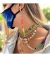 Chain Mask Holder Necklace DORAFO I Am Smiling Face Mask Chain Necklace Eyeglasses Chain for Women Girls - Rainbow Color