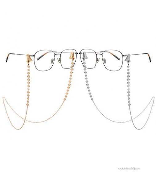 Eyeglass Chains for Women: Mask Chain Women Stainless Steel Eye Glasses Accessory Chain 29 Inch 2Pcs