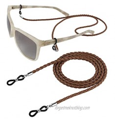 Eyeglass Strap  PLENTY 2PCS PU Leather Eyeglass Retainer Eyewear String Anti-slip Holder Glasses Cord(Brown)