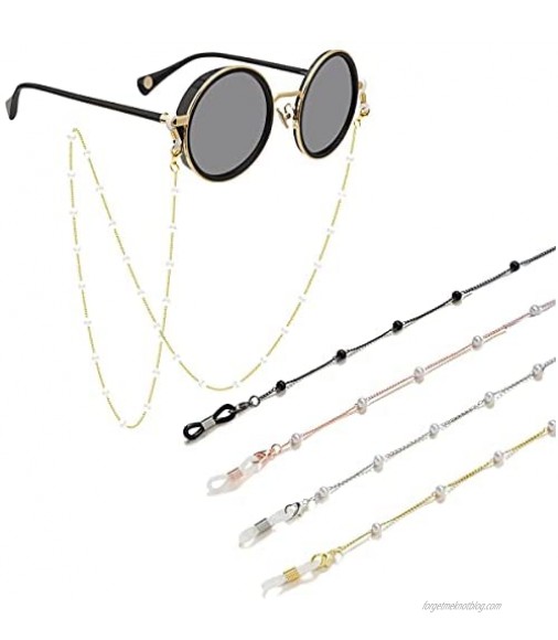 Glasses Chain Holder (4PCS) Reading Eyeglass Necklace Lanyard for Women Men