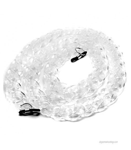 Grannycore Chunky Acrylic Glasses Chain/Holder [Retro Chic] Crystal Clear