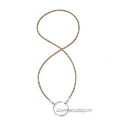 La Loop Brown/Sand Silk Stretch with Silver Plated Loop Luxury Eyeglass Necklace