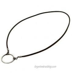 LaLoop La LOOP Designer Eyeglass Necklace Khaki Silk Stretch with Antique Silver Loop  25mm