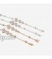 Longwu Face Mask Holder Copper Chain Strap - Pearl Mask Chain. Stylish Mask Strap Mask Lanyard (Face Mask Not Included)