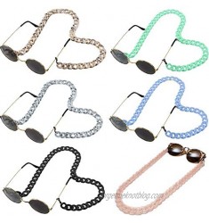 nobranded 6 Pieces Twist Link Acrylic Eyeglass Chain Sunglasses Holder Strap Cord Eyeglass String Retainer Cord Eyewear Retainer Strap for Women  Nobranded  Large