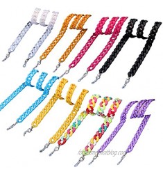 N/Q 4-8Pcs Retro Colorful Acrylic Eyeglass Lanyard Strap with Clips for Women Men Girls Boys Sunglass Holder Chunky Twist Chain Necklace Eyewear Retainer Statement Jewelry