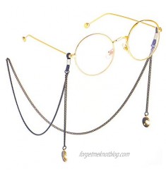 POYDORA Eyeglass Chains With Pendant for Women Glasses Reading Glasses Cords Glasses Holder Strap Lanyards Eyewear Retainer (Black-moon)