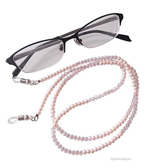 Sundysh Pearl Eyeglass Chain Pink Crystal Beaded Glasses Strap Lanyard Holder for Sunglass Women Girl