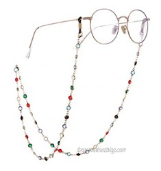 TEAMER Fashion Colorful Eyeglass Chain Sunglass Strap Eyeglass Holder Crystal Statement Beaded Reading Bohemian Glass Strap for Women Girls