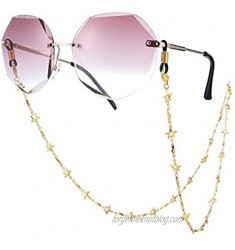 TEAMER Fashion Five Pointed Star Eyeglass Chain Sunglass Strap Gold Eyeglass Strap Holder Reading Glasses Strap for Women