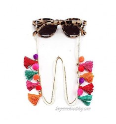 VINCHIC Colorful Beaded Eyeglass Chain Sunglass Holder Mask Lanyard Strap Eyeglass Necklace Chain Cord for Women (boho tassel)
