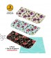 [3 PACK / 5 PACK] JAVOedge Floral Collections Ultra Light Soft Pouch Eyeglass Storage Case w/Microfiber Eyeglass Cloth
