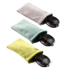 [3 PACK / 5 PACK]  JAVOedge Whimsical Pattern Soft Slip In Eyeglass Pouch Case With Microfiber Cloth