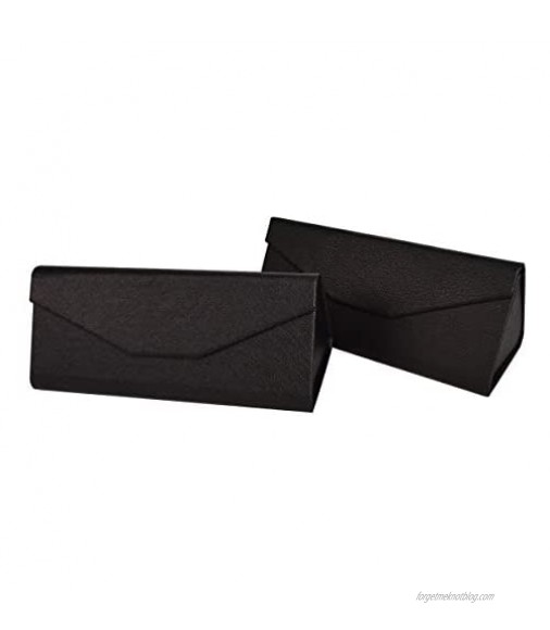 Bleiou Foldable Glasses Case Leather Hard Glasses Sunglasses Case Easy to Carry Pack of 2