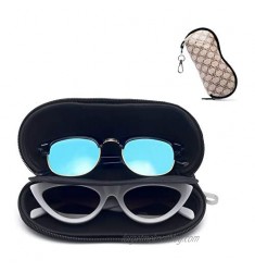 Face Shadow Soft Double Glasses Case Ultra Light Zipper Sunglass Case Waterproof Eyeglasses Case with Belt Clip