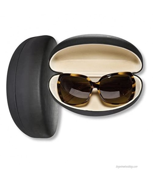 Large Sunglasses Case For Men & Women Hard Shell Eyeglass Case In Smooth Matte Black
