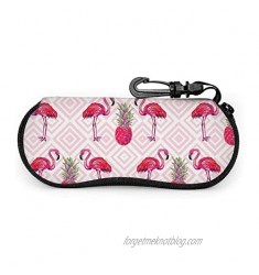 Men Women Unisex Pink Flamingo Pineapple Eyeglasses Cases Protective Case For Glasses Sunglasses Portable Travel Zipper Protection Case 1 Pack