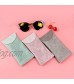Pack of 3 Eyeglasses Pouch Squeeze Top Sunglasses Pouch Eyeglass Cases Soft Leather Eyeglasses Storage Bag Eyeglass Holder