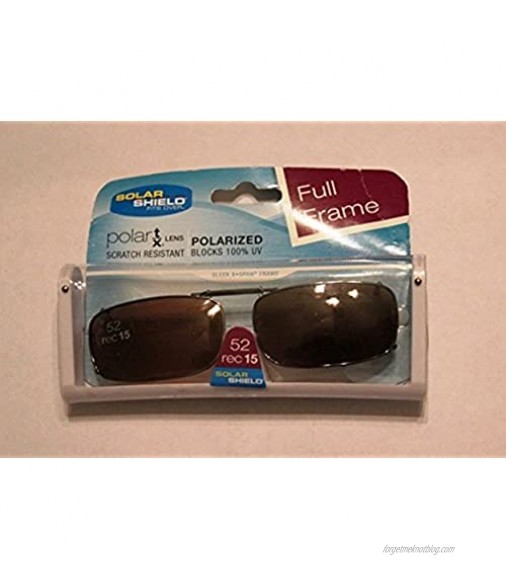 Solar Shield 52 Rec 15 Full Frame Driving Lenses Clip-on Polarized Sunglasses