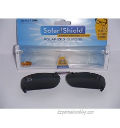 Solar Shield Polarized Clip-on Sunglasses Gray Lenses 58 Rec a Fits Plastic or Thick Frames