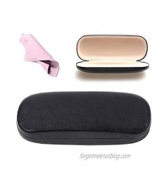 Unisex Hard Shell Eyeglasses Cases(Black)  Protective Case For Glasses with a Glasses Cloth