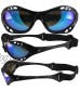 2 Pair Birdz Seahawk Polarized Sunglasses Floating Jet Ski Goggles Sport Kite-Boarding Surfing Kayaking 1 Black with Blue Lenses and 1 Black with Smoke Lenses