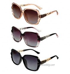 3 Pieces Women Classic Oversized Sunglasses Composite Frame Eyewear Vintage Rhinestone Glasses