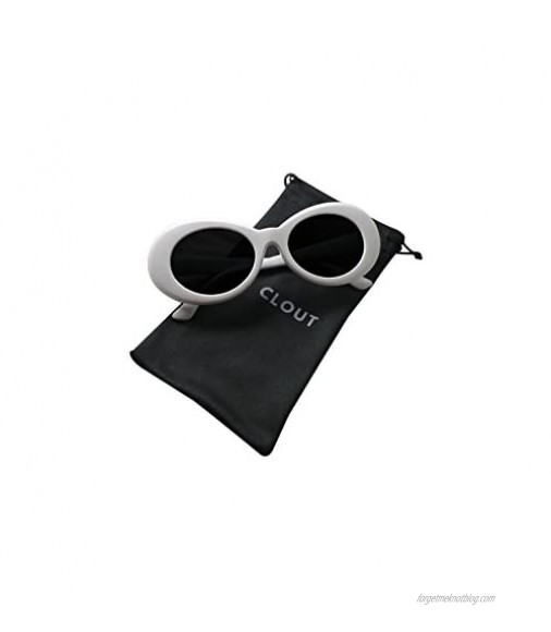 Clout Goggles HypeBeast Oval Sunglasses Mod Style Kurt Cobain (White)