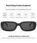 Dollger Retro Rectangle Sunglasses for Women 90’s Vintage Shades Unisex Square Thick Frame Glasses UV Protection