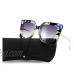 FEISEDY Oversized Square Pearl Inlay Arm Cat Eye Fashion Sunglasses for Women B2625