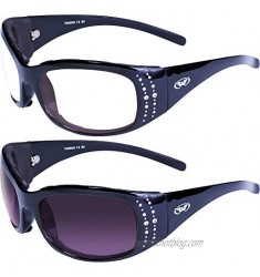 Global Vision Marilyn-2 Plus Womens Padded Riding Sunglasses Black Frame