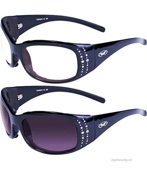Global Vision Marilyn-2 Plus Womens Padded Riding Sunglasses Black Frame