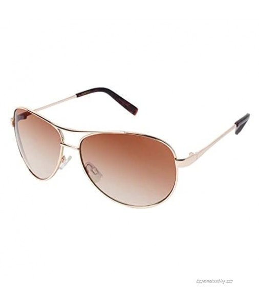 Jessica Simpson J106 Iconic UV Protective Metal Aviator Sunglasses. Glam Gifts for Women Worn All Year 59 mm Gold