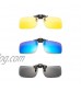 Litbun 3 PACK Clip on Sunglasses Flip up Polarized Lens For Prescription Glasses UV Protection Over RX Eyeglasses Black Blue Yellow Free