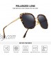 OLIEYE Vintage Oversized Shield Frame Women's Polarized Sunglasses Holiday Sunglasses for Women with Gift Box O6371