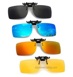 OopsMi Polarized Clip-on Sunglasses 4 PACK Rimless Anti-Glare UV Protection For Prescription Glasses