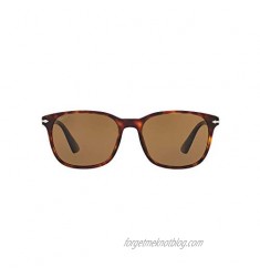 Persol PO3164S Rectangular Sunglasses  Havana/Brown Polarized  56 mm
