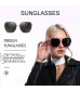REBSUN Oversized Polarized Sunglasses for Women UV Protection Designer Black Square Big Sun Glasses Fashion Women