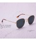Retro Glass Lens Hexagonal Sunglasses for Men Women Vintage Square Metal Frame Flat Lens Sun glasses Shades 54MM(Big Size)