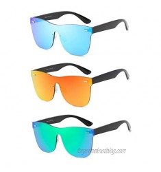 Rimless Mirrored Lens One Piece Sunglasses UV400 Protection for Women Men