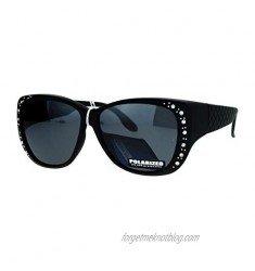 SA106 Polarized 55mm Fit Over OTG Butterfly Rhinestone Diva Sunglasses