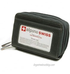 Alpine Swiss Womens Accordion Organizer Wallet Leather Credit Card Case ID