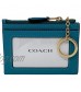 Coach Crossgrain Mini Skinny ID Key Ring Card Case Style No. 88250 Teal
