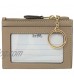Coach Crossgrain Mini Skinny ID Key Ring Card Case Taupe 88250